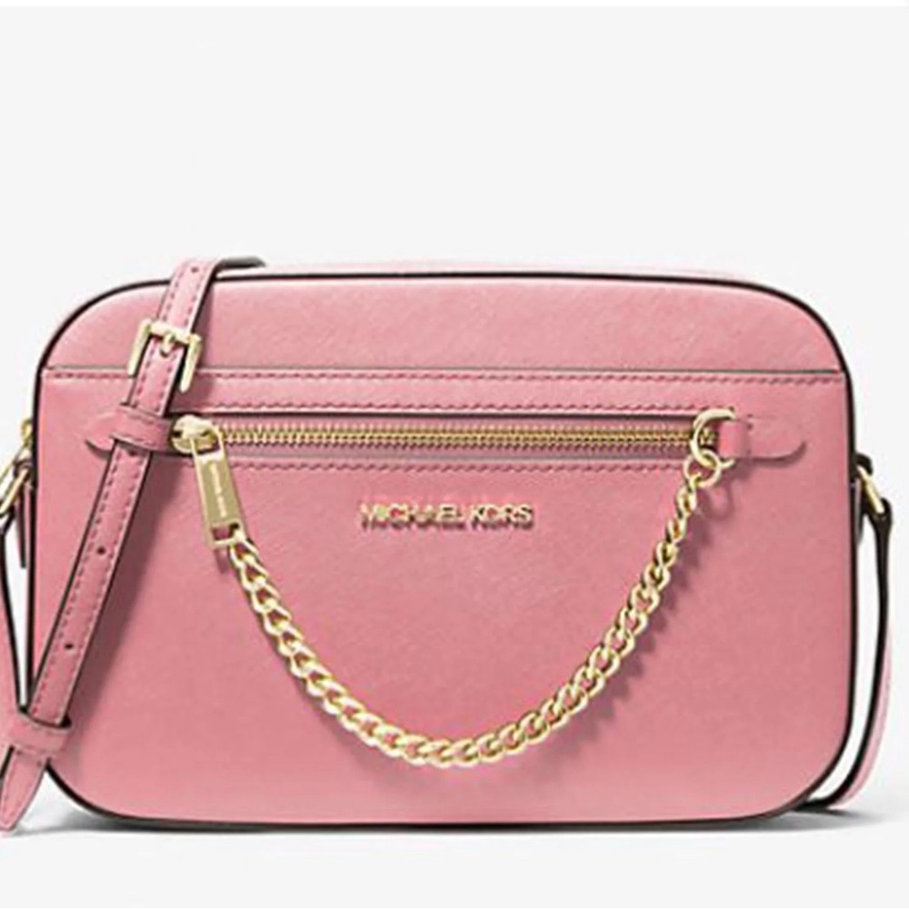 MICHAEL KORS JET SET LARGE SAFFIANO LEATHER CROSSBODY BAG